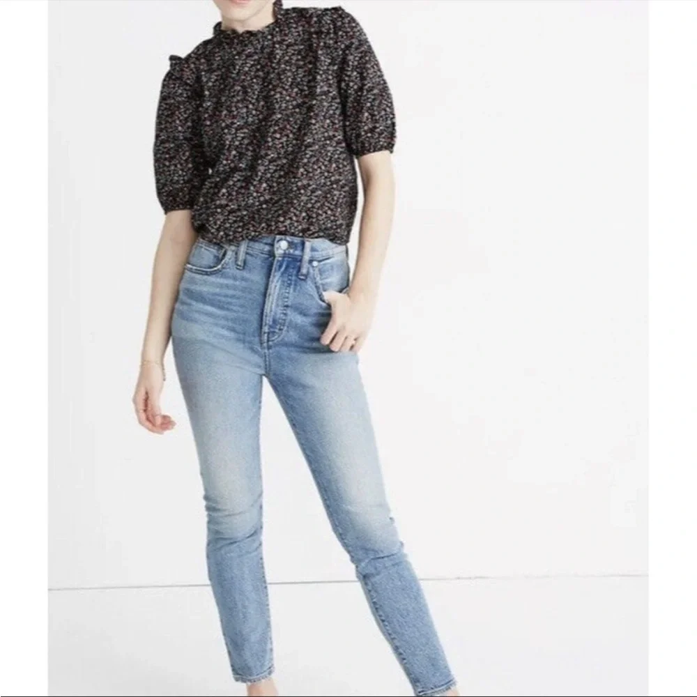 Madewell Puff-Sleeve Ruffle Top in Fieldwalk Floral in Size Extra Extra‎ Small